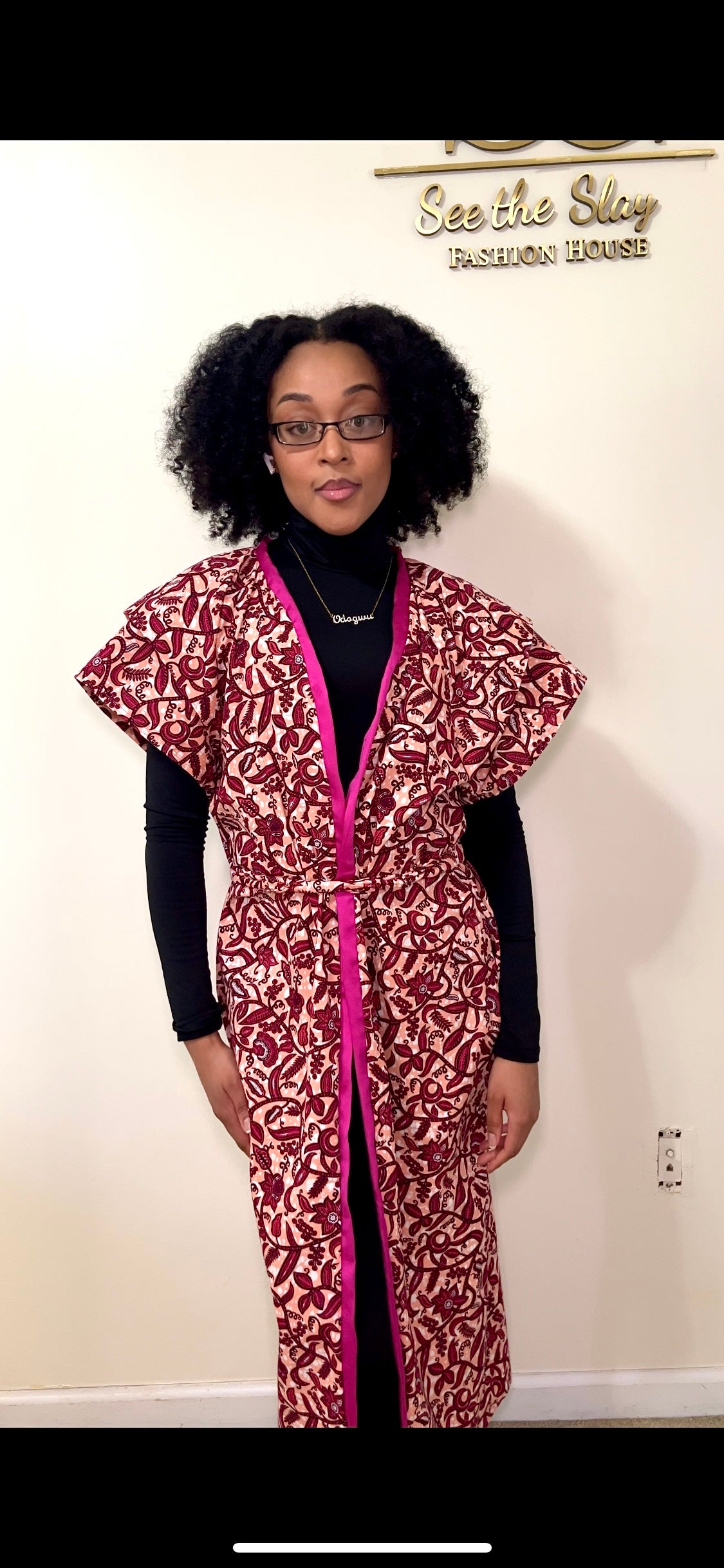 Two-Piece Luxe Kaftan + Headpiece Set