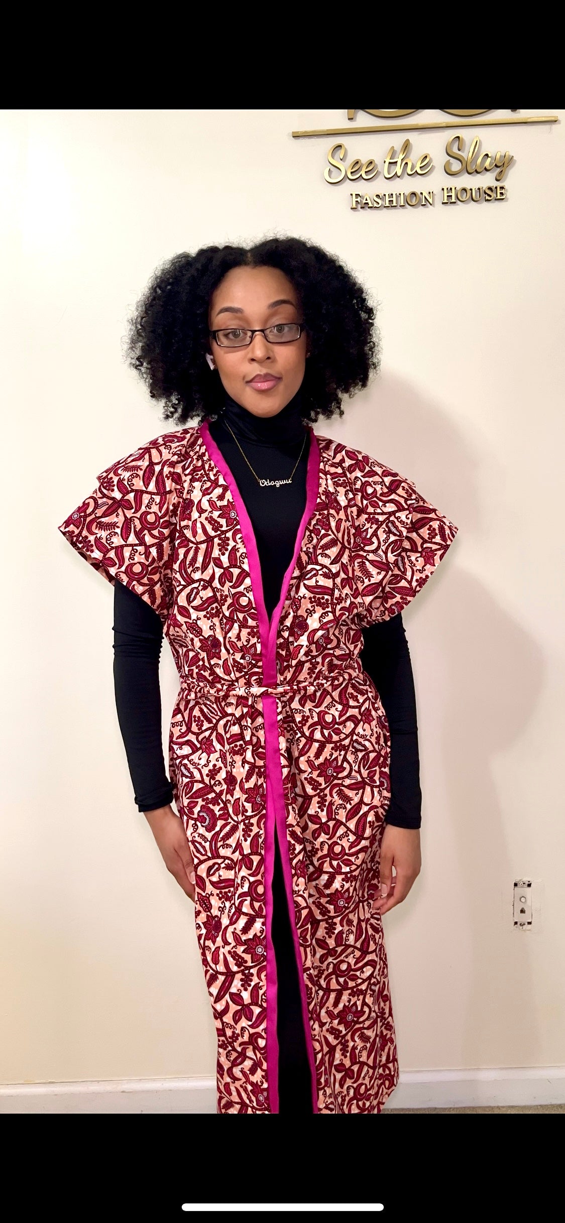 Two-Piece Luxe Kaftan + Headpiece Set