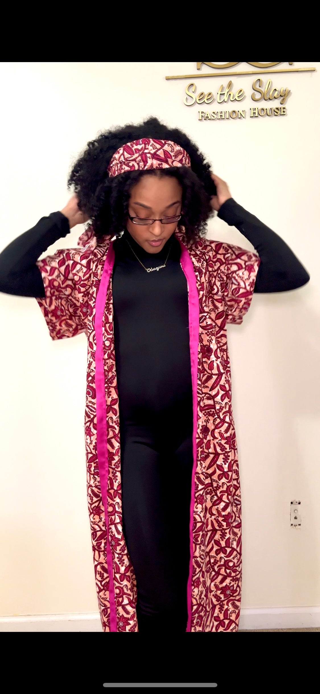Two-Piece Luxe Kaftan + Headpiece Set