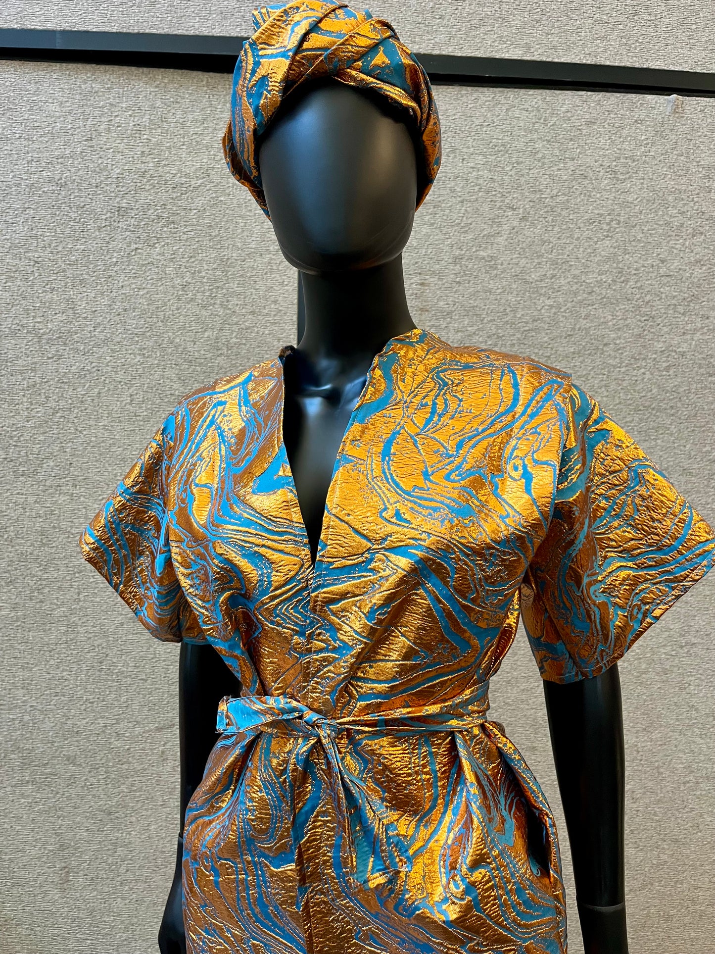 Two-Piece Luxe Kaftan + Headpiece Set
