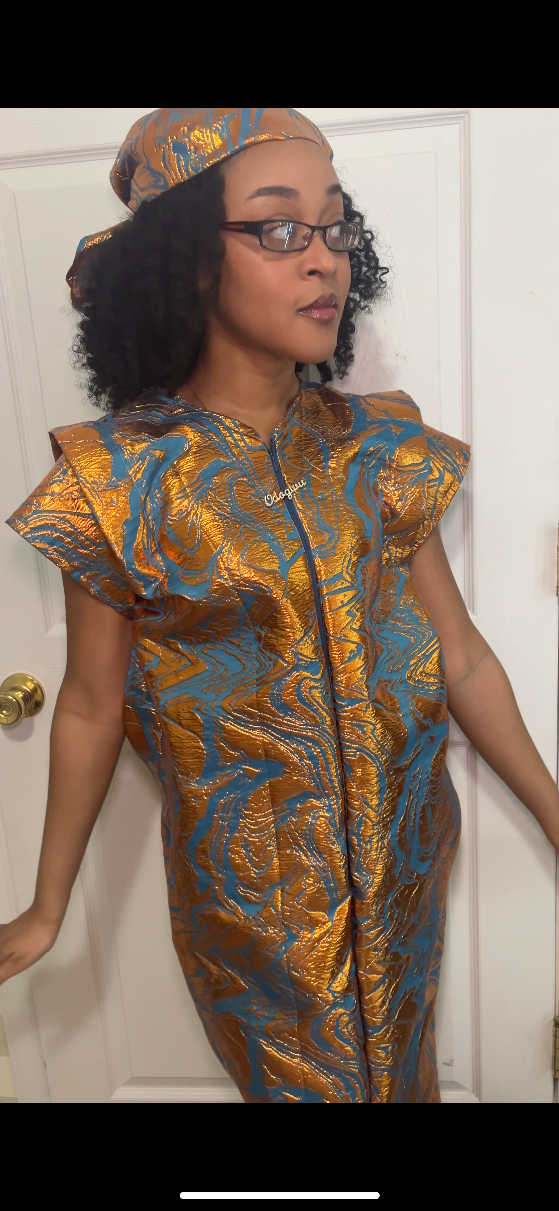Two-Piece Luxe Kaftan + Headpiece Set