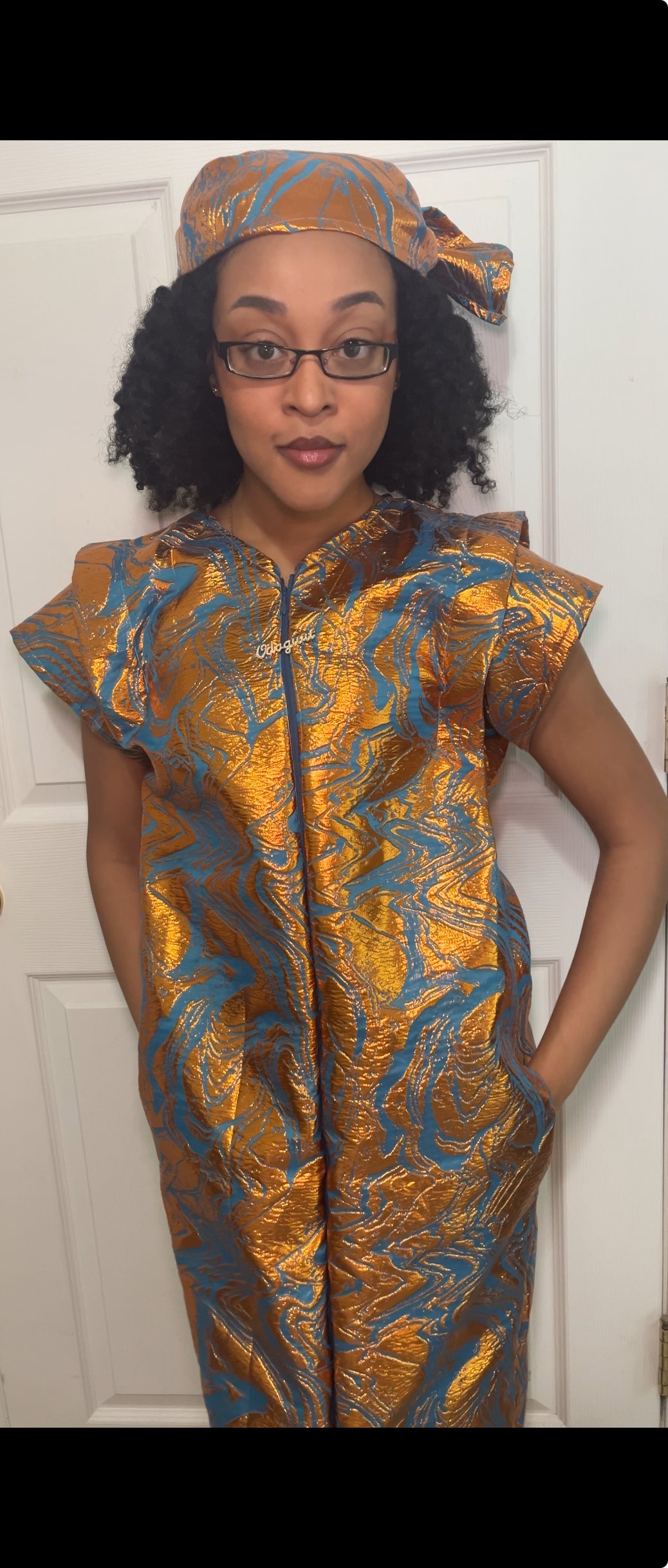 Two-Piece Luxe Kaftan + Headpiece Set