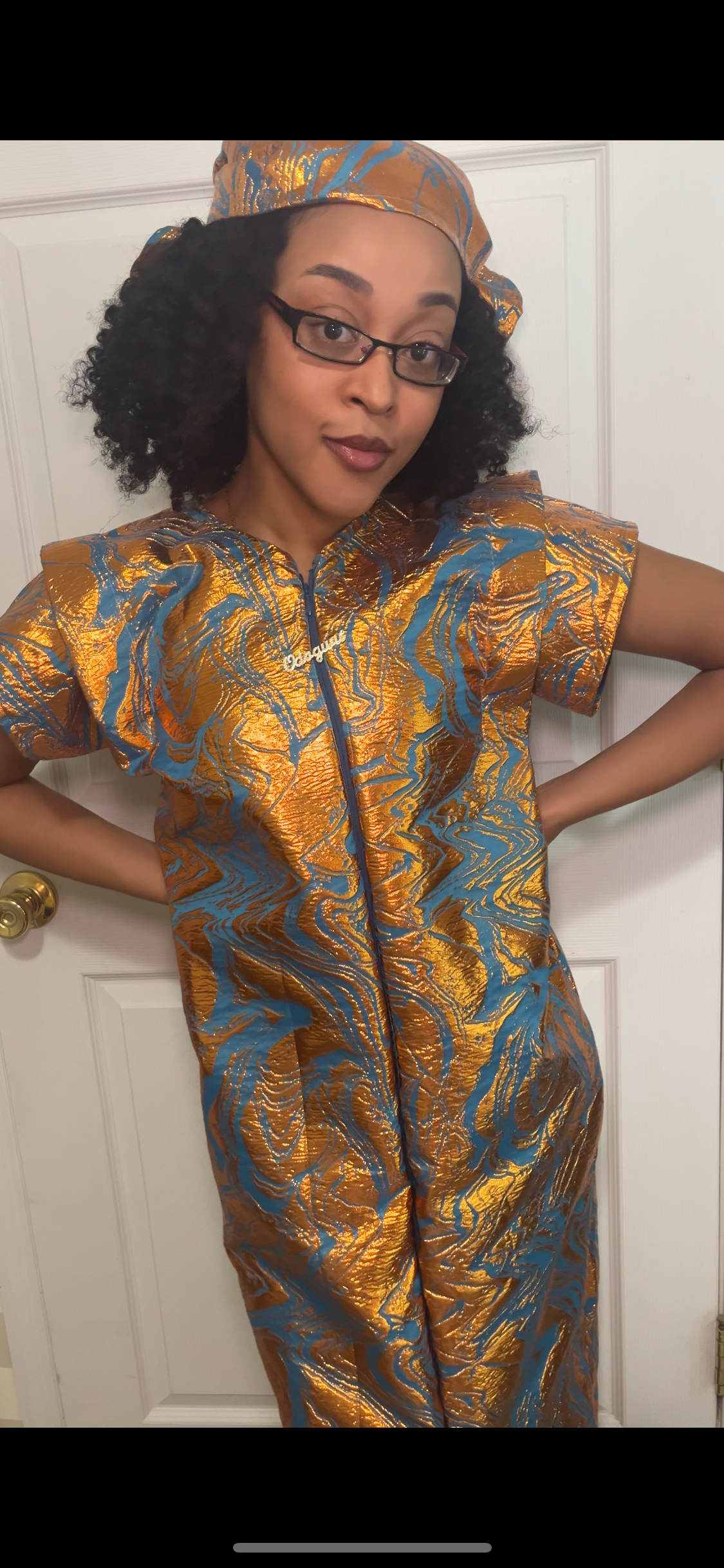 Two-Piece Luxe Kaftan + Headpiece Set