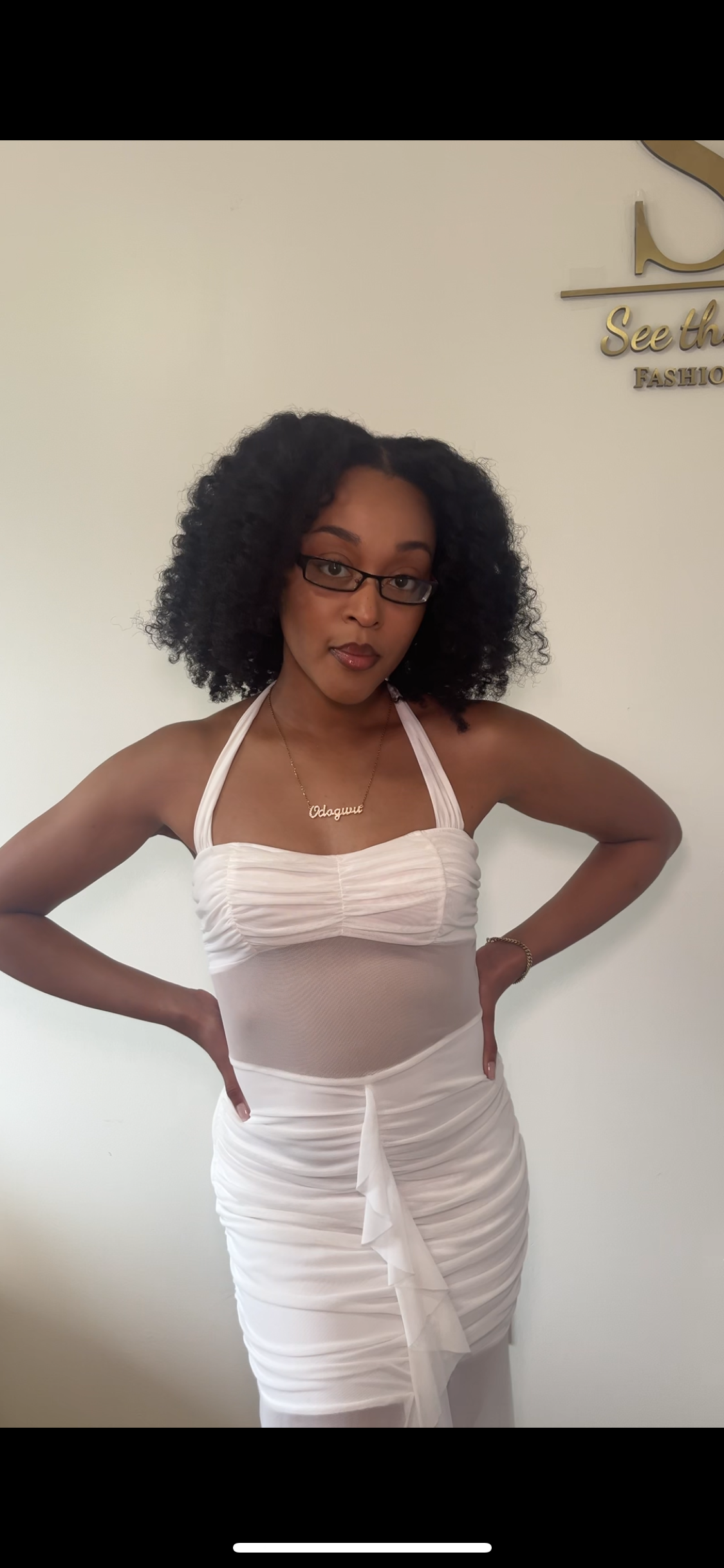 Mesh Summer Halter Dress
