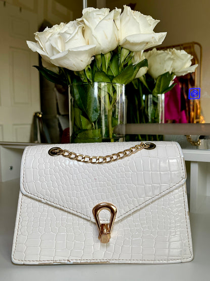 Gold Chain PU Leather Crossbody Bag