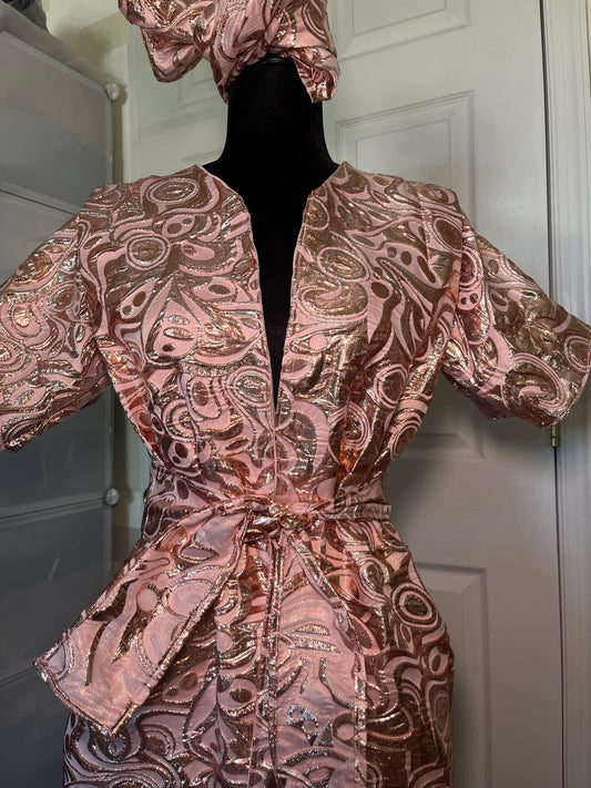 Two-Piece Luxe Kaftan + Headpiece Set