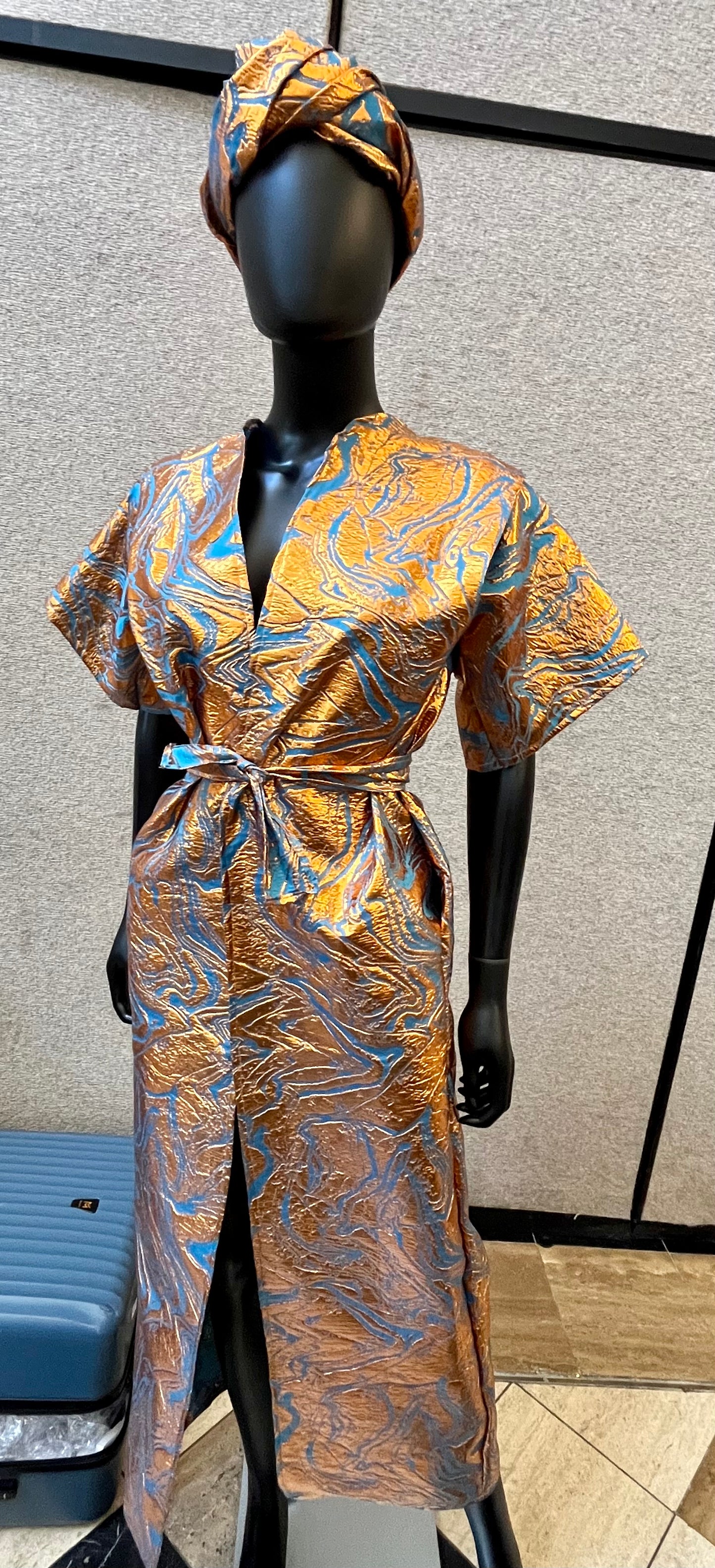 Two-Piece Luxe Kaftan + Headpiece Set