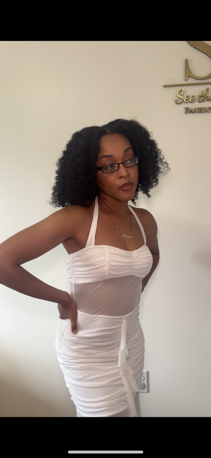 Mesh Summer Halter Dress