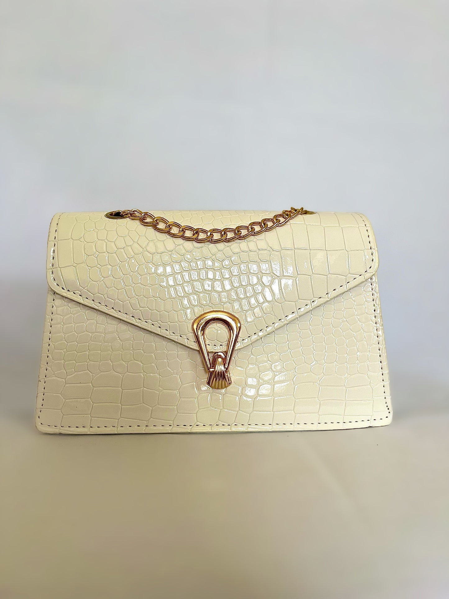 Gold Chain PU Leather Crossbody Bag