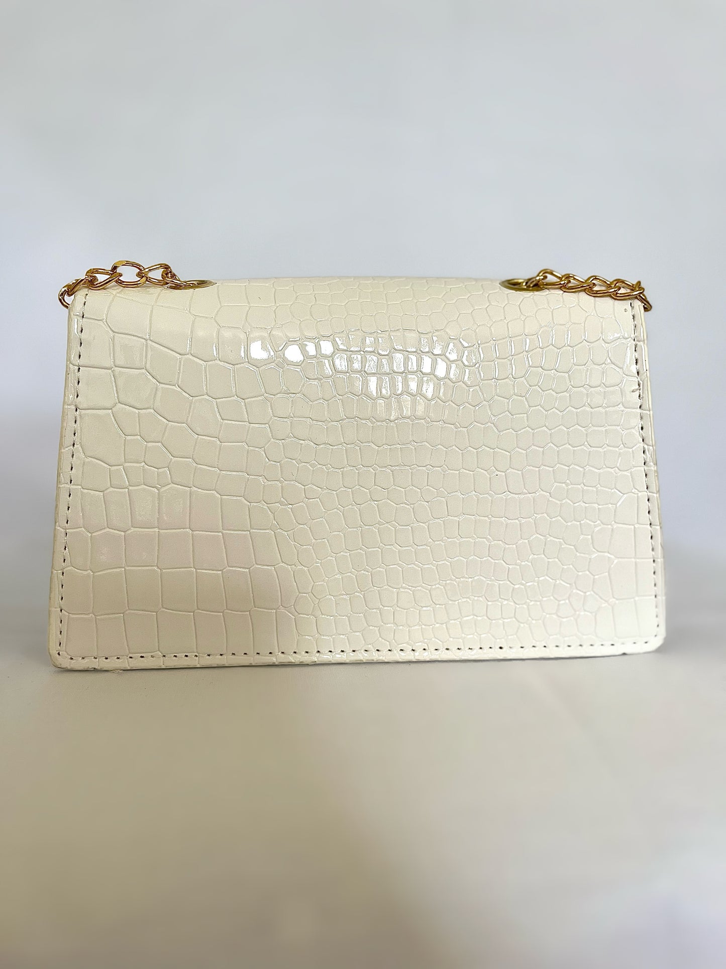 Gold Chain PU Leather Crossbody Bag