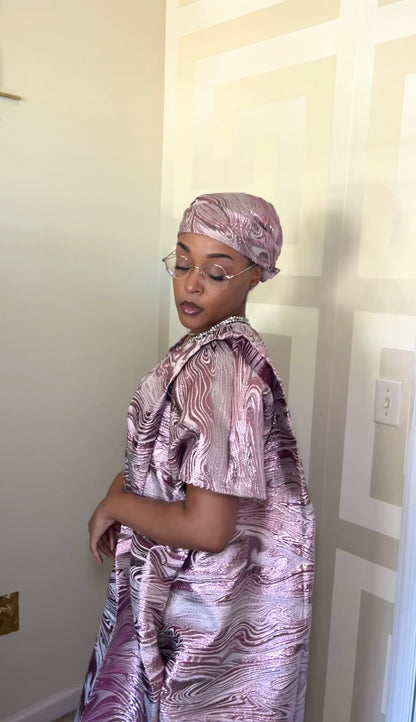 Oil Spill - The Luxe Brocade Kaftan/Kimono Set (Pink)