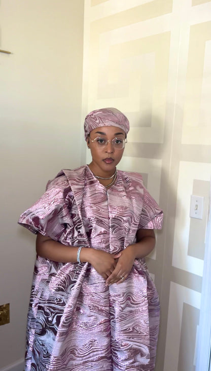 Oil Spill - The Luxe Brocade Kaftan/Kimono Set (Pink)